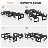 Tribesigns 7 ft Conference Table for 6 to 8 People, Modern Rectangle Meeting Room Desk for Boardroom, Home Office (Black) Tribesigns