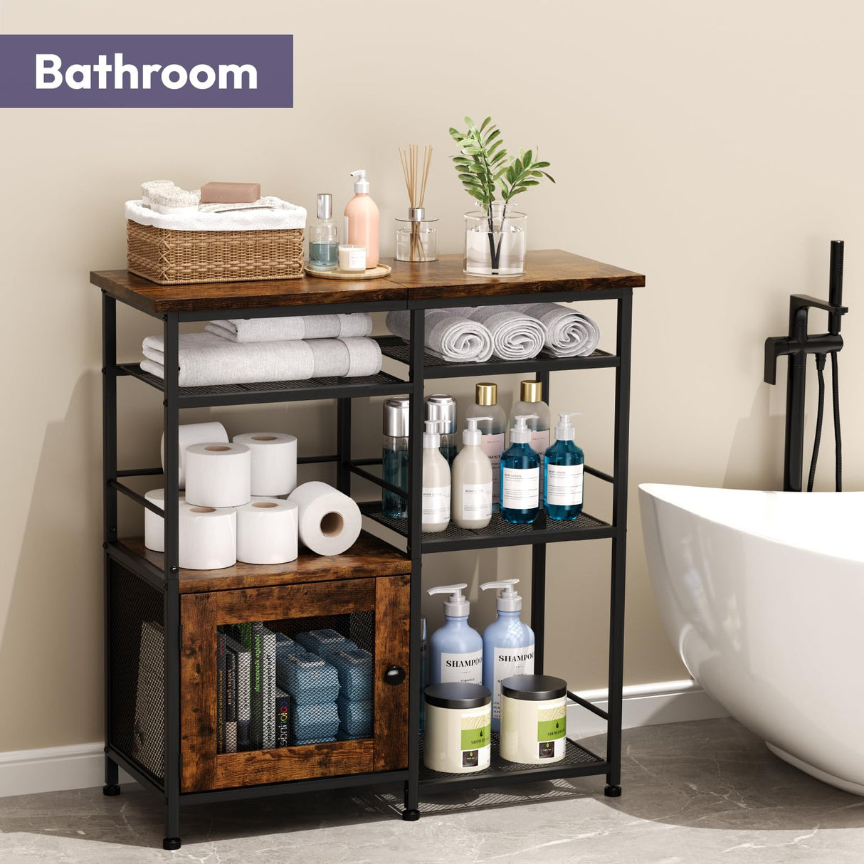 SWTYMIKI Coffee Bar Cabinet Station - Farmhouse Small Coffee Stand Station with Doors, Rustic Storage Organizer for Kitchen, Buffet Sideboard Cabinet Table for Home, Office, Corner, Bar, Espresso SWTYMIKI