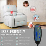 LAFWELL Rocking Recliner Chair, Massage Rocker Recliner Chair with Vibration Massage and Heat, 360° Swivel Recliner Chairs, Living Room, Bedroom, Nursery, RV, Grey LAFWELL