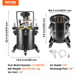 VEVOR Spray Paint Pressure Pot, 10 L/2.5 gal Fully Automatic Stirring Pressure Pot Tank, 70 psi Adjustale Pressure, Pressure Pot Paint Tank with Spray Gun and Hoses, for Home Decor Industry Painting VEVOR