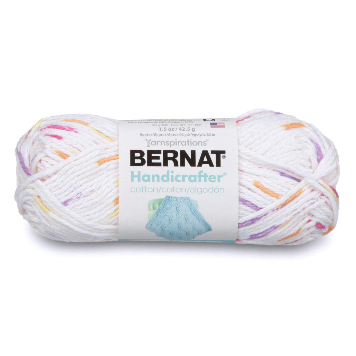 Bernat Handicrafter Cotton Ombre Yarn, 1.5 oz, Gauge 4 Medium, 100% Cotton, Floral Prints Bernat