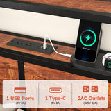 Kiivakii King Size Bed Frame with 12 Storage Drawers, LED Headboard with Charging Station, Metal Bed Frames, No Box Spring Needed, Noise Free, Stable and Solid, Red Brown Kiivakii