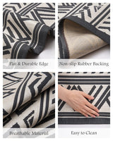 Outdoor Rug Carpet 6x9 ft, Flatweave Textured Outdoor Patio Rug Non Slip Indoor Outdoor Rugs with Rubber Particles Backing Boho Outdoor Area Rug for Patio Deck Front Porch Backyard Balcony MontVoo