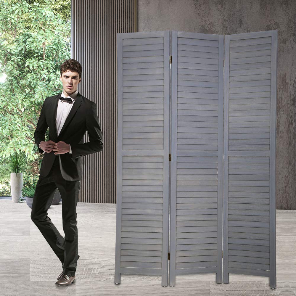 Room Dividers and Folding Privacy Screens, 3 Panel 69 Inch Tall Portable Room Seperating Divider, Handwork Solid Wood Room Divider Wall, Room Partitions and Dividers Freestanding for Home Office Dkeli