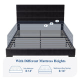 Allewie Full Size Platform Bed Frame with Velvet Upholstered Headboard and Wooden Slats Support, Fully Upholstered Mattress Foundation/No Box Spring Needed/Easy Assembly, Black Allewie