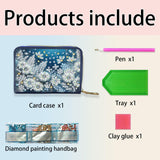 ARTopet 2Pcs Credit Card Holder Diamond Art Painting PU Wallet ID Card Case Zipper Anti-demagnetization Business Accordion Wallet Crafts Gift for Women Men Travel-02 ARTopet