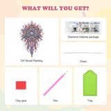 HEIBAGO Dreamcatcher Hanging Diamond Art Kits for Adults, Special Shaped Crystal Diamond Painting Ornament Kit, DIY Double-Sided Pattern Window Pendant Gem Art Kit for Home Wall Decor 8.3x8.3inch HEIBAGO