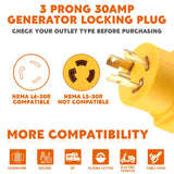 Kanayu Generator Welder Adapter Compatible with Nema L6-30P to 6-50R 3 Prong 30 Amp Locking Male Plug to 50 Amp Female Receptacle Adapter Generator RV EV Charger Power Cord Connector Kanayu
