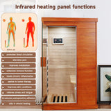 HAOYAYA Infrared Sauna Room with 5 Heating Plates 800W Low-EMF Dry Saunas African Okoume Wood 1-Person Sauna Infrared Room: 35.24 * 27.56 * 61.61 inches. HAOYAYA