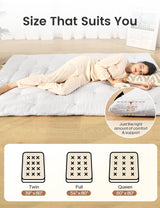 Syrinx Japanese Floor Futon Mattress Twin Size, Foldable Tatami Mat Portable Camping Sleeping Pad, Boys Girls Dormitory Thicken Mattress, Roll Up Floor Bed for Adults Child, Grey, 39"x 80" Syrinx