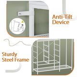 White Dresser for Bedroom with 8 Drawers, Bedroom Dresser with Hanging Rack, Clothes Dresser with Led Lights, Closet Dresser with Charging Station, 47 Inch Dresser with Shelves for Bedroom, Closet Harpaq