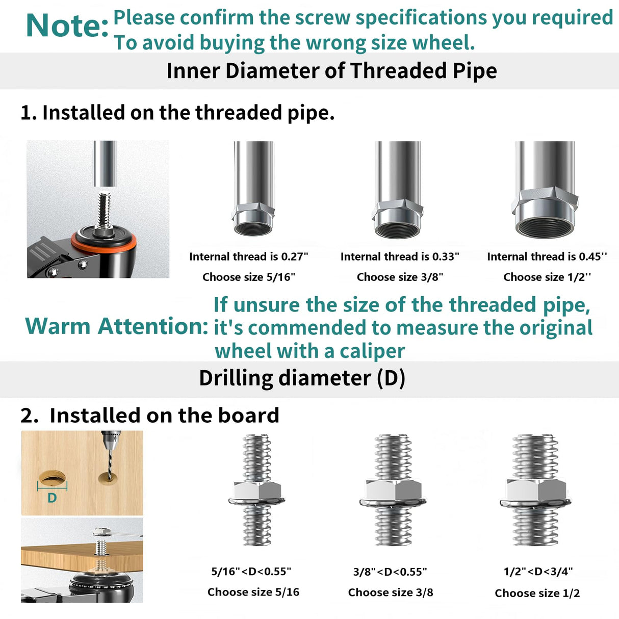 Stem Caster Wheels 4 inch Locking Threaded Stem Casters Set of 4 Heavy Duty, 1/2"-13 x 1(Stem Diameter 1/2",Stem Length 1"), No Noise Swivel Casters Industrial Castor Wheels for Cart, Furniture TAYLOON
