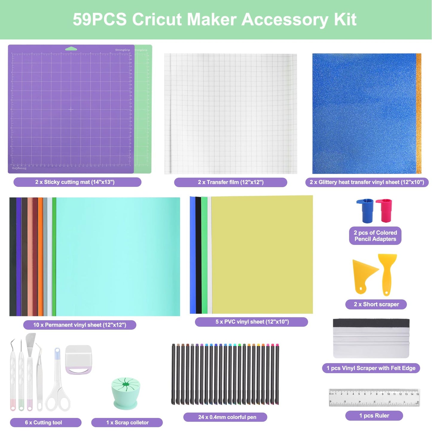 Ultimate Accessories Bundle for Cricut Makers and All Explore Air Machine Cricut Accessories and Supplies Bundle Tools and Accessories Kit for Beginners, Professionals and Skilled Crafters