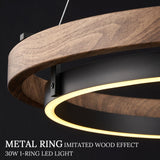 CaraLuxe Dimmable LED Chandelier Modern Ring Chandelier for Dining Room Farmhouse Black Chandelier Lighting for Kitchen Island Entryway Foyer Living Room, 3-Color Changing, 24in CaraLuxe