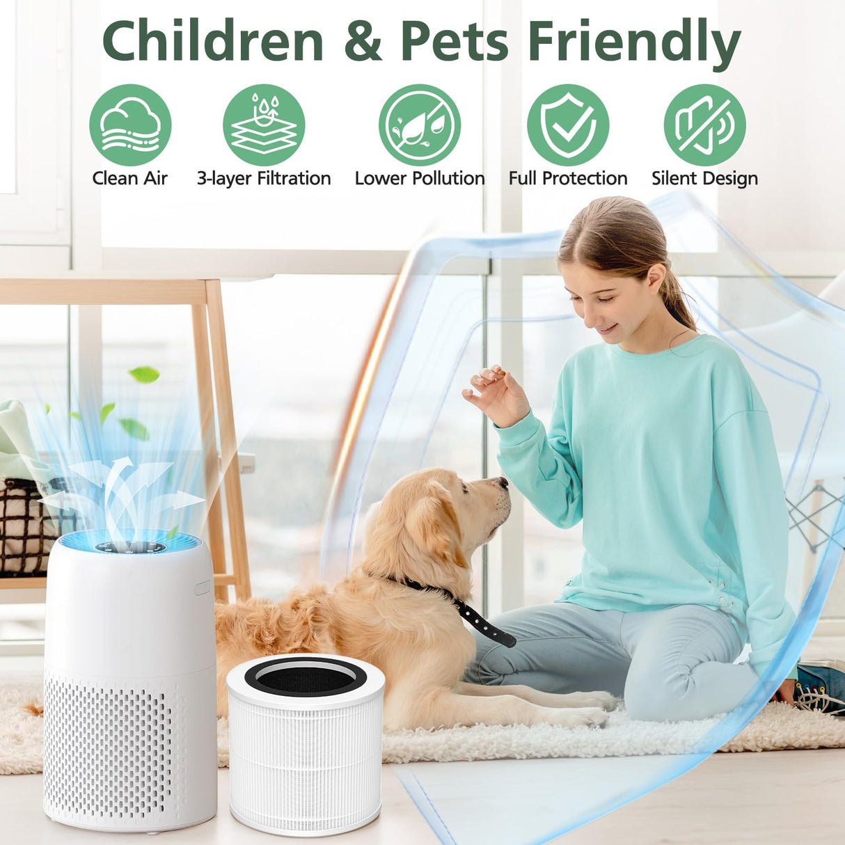 AP100-A/B Replacement Filter Compatible with AromaRoom AP100-A, AP100-B, AP100-C Air Purifi-ers, 3-IN-1 H13 True HEPA and Activated Carbon Filter for Smoke, Dust, Pet Dander (White) isinlive