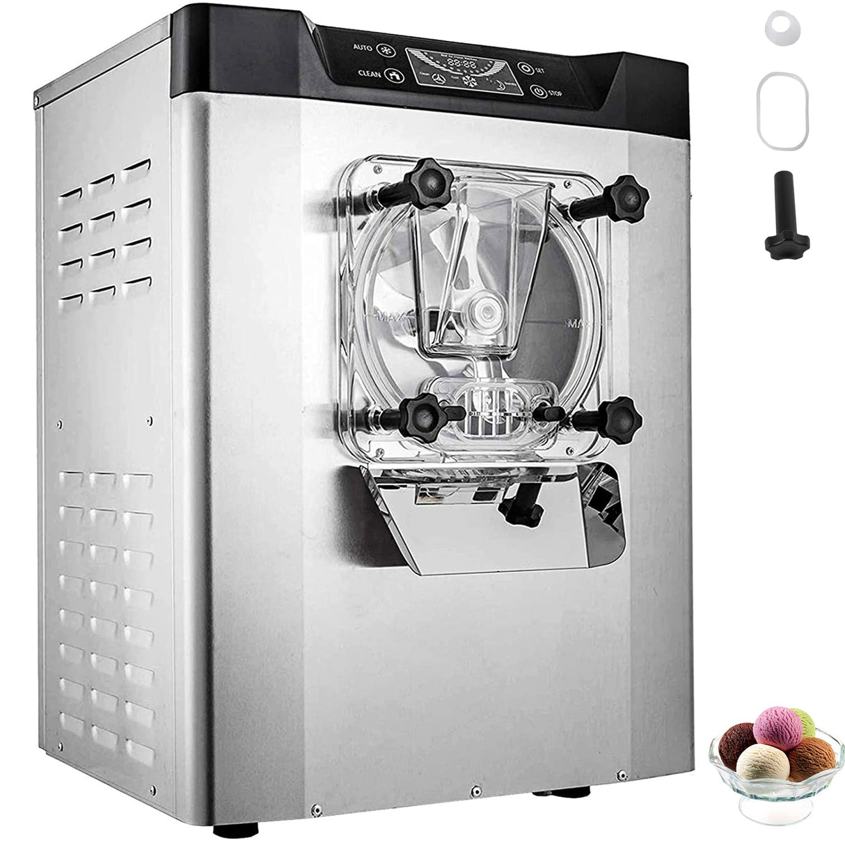 VEVOR Commercial Ice Cream Machine 1400W 20/5.3 Gph Hard Serve Ice Cream Maker with LED Display Screen Auto Shut-Off Timer One Flavors Perfect for Restaurants Snack bar Supermarkets VEVOR