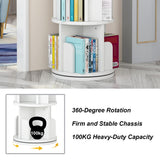 JoanKaren 51.2" Rotating White Wood Bookshelf - 4 Tier Corner Organizer for Kids and Adults JoanKaren
