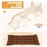 NEOCOZY Pikler Triangle Set with Cushion, Arch and Slide, Toddler Climbing Toys Indoor Playground, Montessori Climbing Set, Indoor Jungle Gym, Wooden Pickler-3 Piece Climbing Gym for Kids 1-4yr NEOCOZY