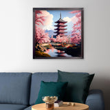 CEOVR Japan Chureito Pagoda Mt.Fuji Diamond Painting Kits, Cherry Blossoms Scenery Diamond Art Dots for Adult Beginner, 5D Full Drill DIY Crystal Gem Art, Wall Decor for Home Office 12x12in CEOVR