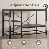 Becuddler 55 Gallon Fish Tank Stand with Charging Station, 49.2x13.8 Metal Aquarium Stand with 3-Tiers Adjustable Storage Shelves, 6-Legs Reptile Terrarium Stand, 700 LBs Becuddler