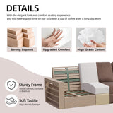 Shintenchi Convertible Sectional Sofa Couch, Modern Linen Fabric L-Shaped , 3-Seat Sofa Sectional with Reversible Chaise for Small Living Room, Apartment and Small Space (Chocolate) Shintenchi