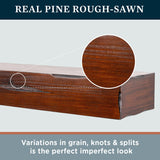 48 Inch Floating Fireplace Mantel Wood Shelf In Cherry Rustic - Breckenridge From Mantels Direct | With Corbel Bracket Arches | Wooden Rustic Wall Shelf Perfect for Electric Fireplaces and Décor MANTELSDIRECT