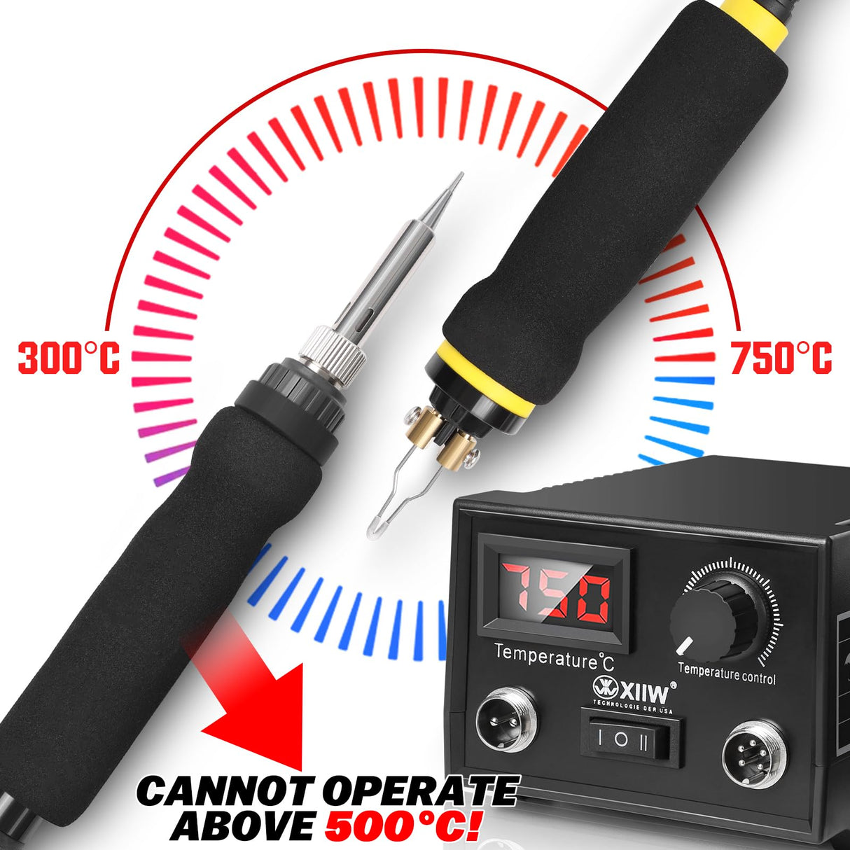 2 IN 1 Wood Burning Kit 100W with 2 Wood Burning Pens, 165 Pcs Pyrography Wood Burning Kit with 113 Solid Points and 33 Wire Nibs, Temperature Adjustment 300~750°C, Wood Burner for wood and leather XIIW