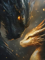 BYGFHLYW 5D Diamond Painting Kits for Adults, Black Golden Dragons Diamond Art Kits for Adults Beginner, DIY Full Drill Diamond Dot Gem Painting for Home Wall Decor 12x16 inch BYGFHLYW