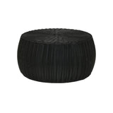 Household Essentials Handwoven Resin Storage Stool Ottoman, Black Household Essentials