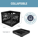 CleverMade Collapsible Milk Crate, Obsidian, 1PK - 25L (6 Gal) Stackable Storage Bins, Holds 50lbs Per Bin - Clevercrates are Heavy Duty, Plastic Collapsible Storage Crate for Multi Purposes CleverMade