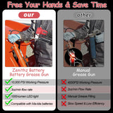 Zenithz Electric Grease Gun: 10000 PSL Grease Gun Battery Powered with 2 Batteries and Charger-Heavy Duty Cordless Grease Guns with LED Light for Trailer - Car Boat Truck Machinery Maintenance Zenithz