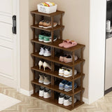 Vertical Shoe Rack - Tall Narrow Shoe Rack Organizer for Small Spaces,5 Tier Bamboo Shoen Shelf for Entryway,Closet,Corner,Doorway,Skinny Shoe Shelf Space Saving Shoe Storage,Free Stackable DIY AFOORD