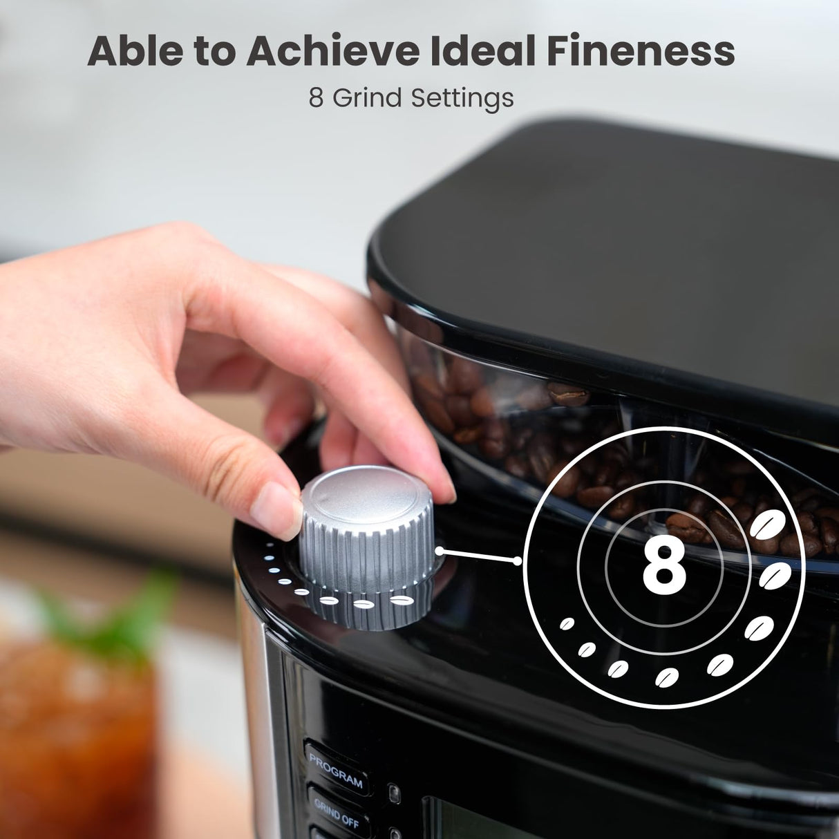 Gevi 10-Cup Drip Coffee Maker with Built-in Grinder, Programmable Brew Coffee Machine with Timer, Reusable Filter, 1.5L Water Tank, Coffee Pot, Warming Plate Burr Grinder Combo Gevi