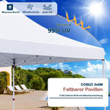 COBIZI Canopy 10x20 Pop Up Canopy Tent with 6 Sidewalls, Waterproof Commercial Canopy Ez Outdoor Instant Gazebo UV Protection 50+ Event Shelter, Garden Tents for Parties with Sandbags, White COBIZI