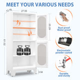 GAIOUS White Metal Storage Cabinet, Kitchen Pantry Cabinet with Acrylic Glass Doors and Adjustable Shelves, Pantry Storage Cabinet for Kitchen, Living Room, Office and Study GAIOUS