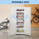 Upstreman 7.0 Cu.Ft Upright Freezer, Large Capacity Garage Ready Deep Freezer with 5 Adjustable Shelves, Convertible Refrigerator/Freezer, Reversible Door for Home, Basement, Apartment (White) Upstreman