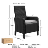 Signature Design by Ashley Beachcroft Casual Weather Resistant Outdoor Arm Chair with Cushion, Set of 2, Light Gray & Black Signature Design by Ashley