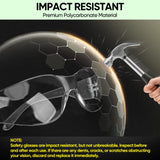 TICONN 12 Clear Safety Glasses for Men, Safety Goggles with Scratch Impact Resistant Meets ANSI Z87.1 Standard (12 Pack) TICONN