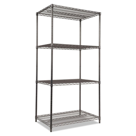 Alera ALESW503624BA 36 in. x 24 in. x 72 in. Four-Shelf Wire Shelving Starter Kit - Black Anthracite Alera