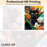 TUMOVO Black Cat Paint by Number Kits for Adults Beginners,Abstract Animal Paint by Numbers Kits,DIY Calla Lily Blossom Plants Paint by Numbers Kits on Canvas for Home Wall Decor 16x20inch Frameless TUMOVO
