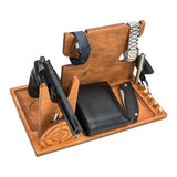 ROSTMARYGIFT Night stand - Gun tray organizer - Wood gun holder with watch charger - Ideal for police officers - Law enforcement gifts for him - Father's day gift ROSTMARYGIFT