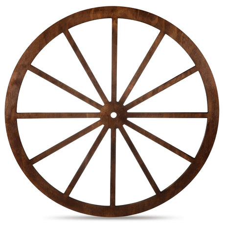 DaisyInner Wood Wagon Wheel Decorative Wooden Wheels Old Western Style Wagon Wheel Decor Vintage Rustic Wall Hanging Wood Cartwheel Decor for Garden Bar Patio Garage Farmhouse (Brown,30 Inch) DaisyInner