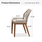 PURPLE LEAF Patio Dining Chair Set 2 Pieces Aluminum Modern Furniture Seating for Garden Kitchen Porch Outdoor Wicker Dining Chairs with Sunbrella Cushions PURPLE LEAF