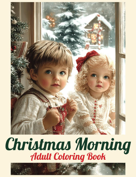 Christmas Morning Adult Coloring Book: 50 Grayscale Nostalgic Christmas Scenes of the Holiday Season, Christmas Trees, Santa Clause, and Snowy Landscapes. (Winter) WoodArtSupply