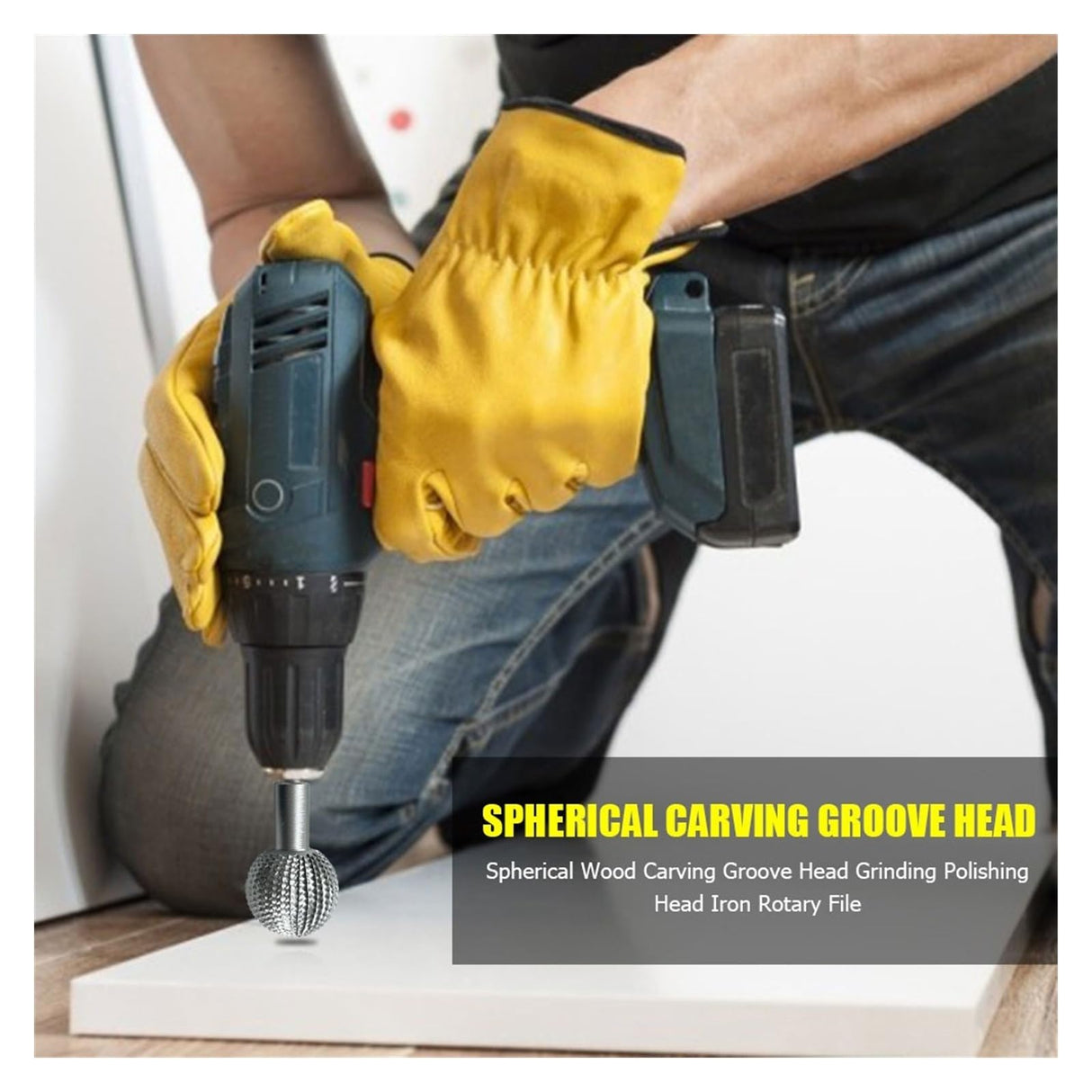 EdvenA 41.2mm Sphere Rotary Burr Carbide Burr Ball Rotary Burr Wood Carving Grinding Head Ball Gouge Grinding Head EdvenA