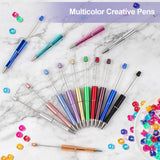 Joyberg 15 PCS Beadable Pens, Beadable Pens Bulk Colored Plastic, Black Ink Beaded Pens Creative Diy Pen, Bend Pens for Make Gifts for Children and Students, Office School Supplies Joyberg