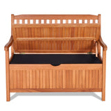 Giantex Wooden Outdoor Bench, Outside Deck Box with Seating, 800 lbs Capacity, Dustproof Liner, Wood Storage Loveseat for Pool Front Porch Garden Lawn Decor, Eucalyptus Patio Bench Giantex