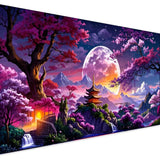 pchmcu 5D Large Diamond Art Painting,Landscape Diamond Art Kits for Adults,DIY Full Drill Crystal Rhinestone Arts and Crafts,Moon Tree Art Painting with Diamond Home Wall Decor 27.5 X 15.7inch pchmcu
