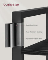 VASAGLE Industrial 5-Tier Bookshelf with Steel Frame in Ebony Black VASAGLE