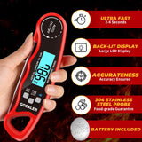 GDEALER Meat Thermometer Digital Instant Read Food Thermometer Waterproof Ultra-Fast for Grill Cooking Kitchen with Backlight & Calibration GDEALER